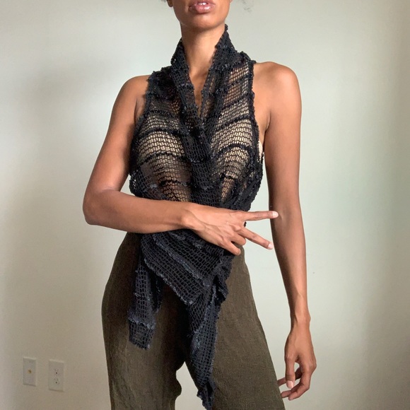 Black net Blouse - Picture 1 of 4